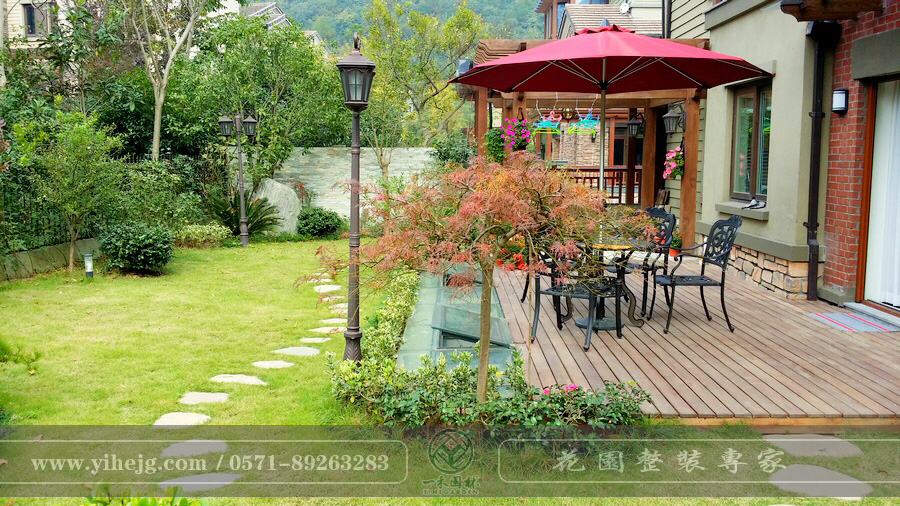 清源上林湖別墅花園景觀(guān)設(shè)計(jì)｜木平臺(tái)景觀(guān)設(shè)計(jì)｜庭院花園假山水池施工